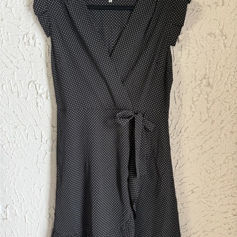 Black Polka Dot Wrap Dress - Classic Women's Style